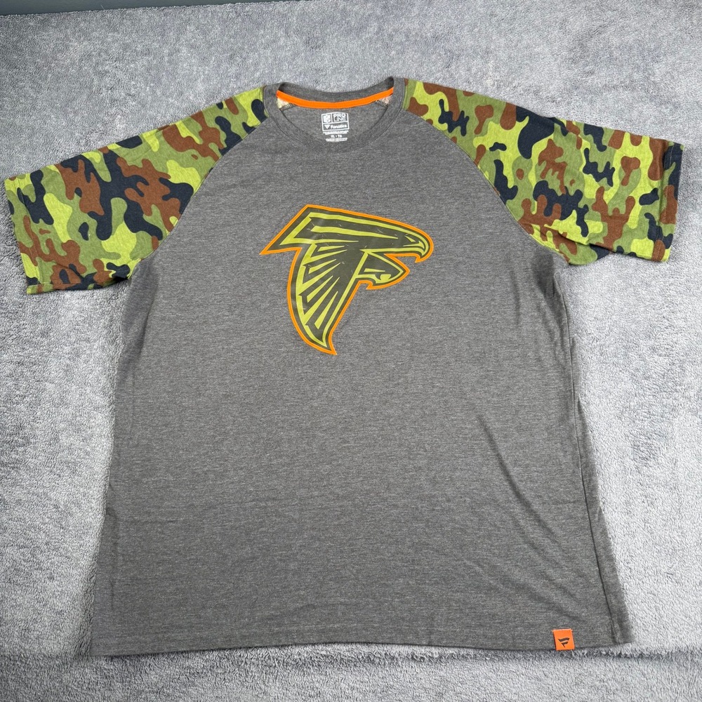 NFL Pro Line Fanatics Atlanta Falcons Camo Raglan Sleeve Gray T-Shirt Mens XL